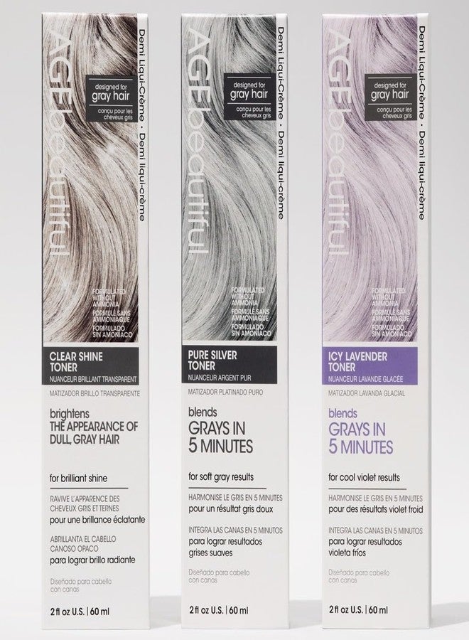 AGE beautiful Pure Silver Demi Liqui-Creme 5-Minute Toner | Blend & Enhance Gray Hair with Soft Gray Tones | Neutralize Yellow Tones | Professional Salon Color - Image 5